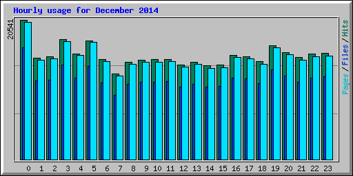 Hourly usage for December 2014