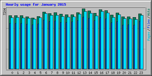 Hourly usage for January 2015